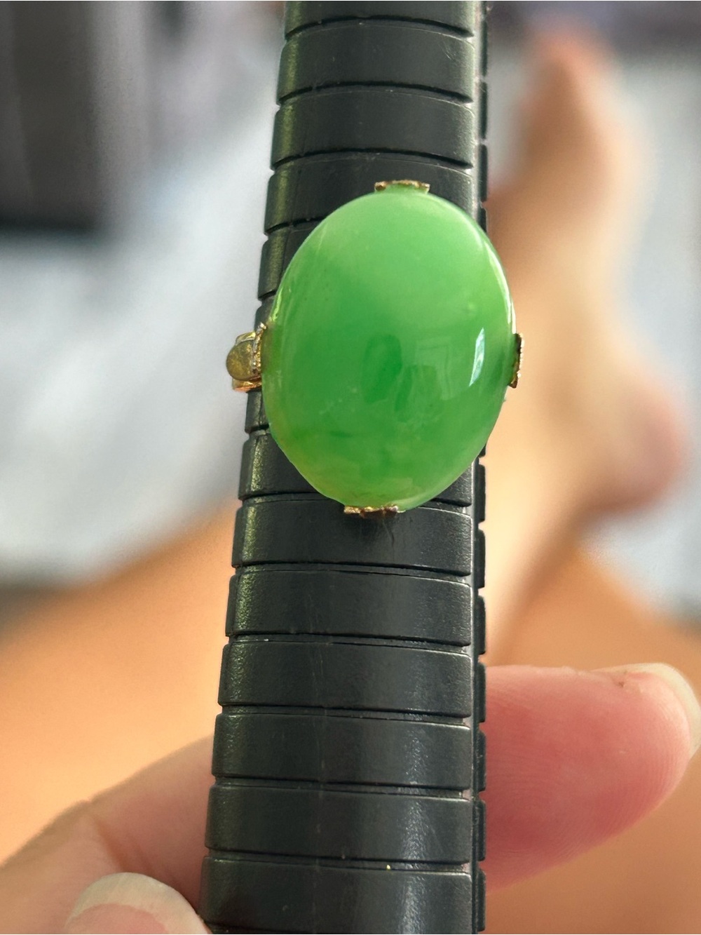 4/$100 Green Oval Statement Ring - Women Jewelry size 6